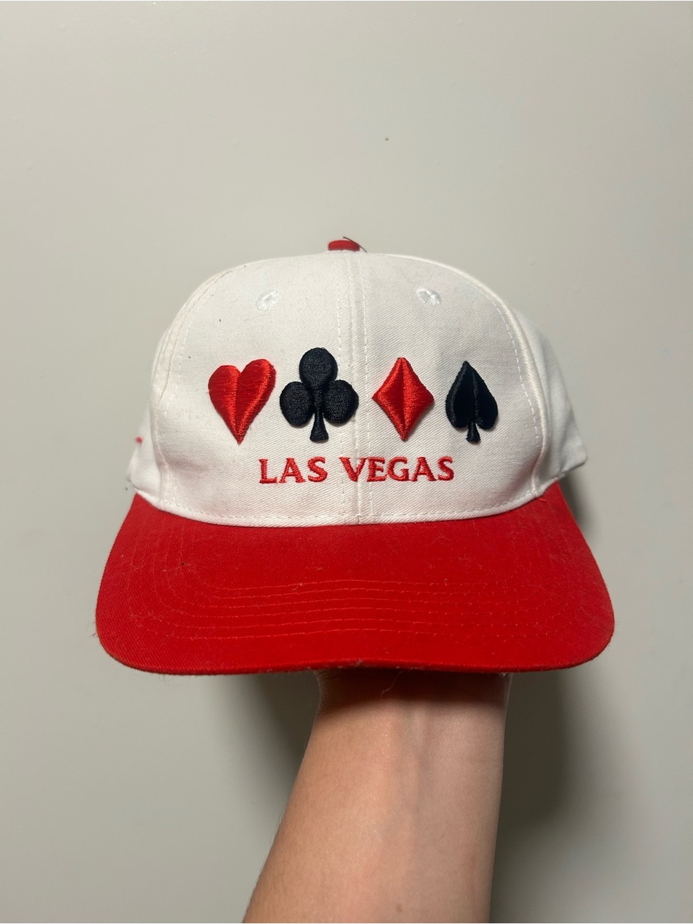 Vintage 80s 90s Las Vegas Card Suits Two Tone Snapback Hat